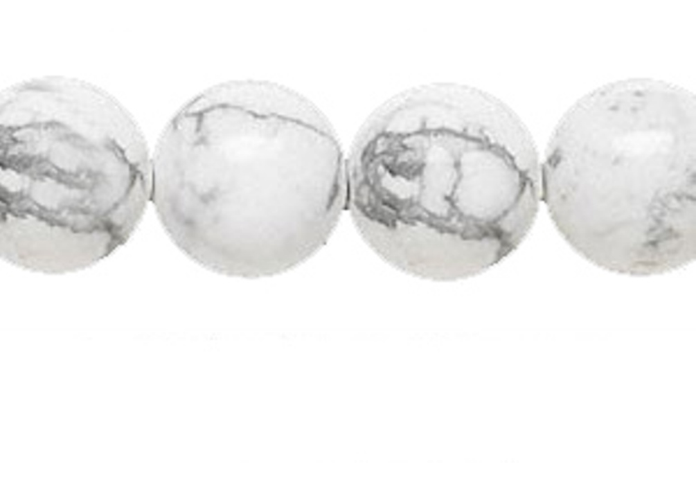 Perle howolite blanche Ø 10mm A L’UNITE P03